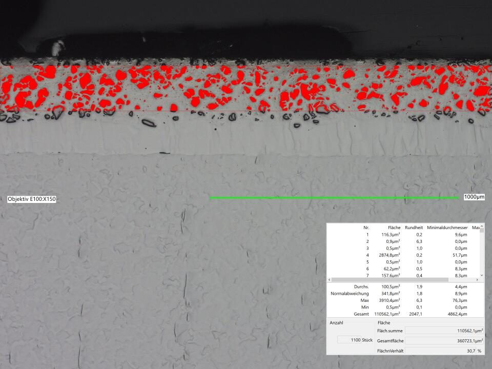 Micrograph of the brake disc hard coating